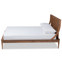 Baxton Studio MG0064-Walnut-Full Abel Classic and Traditional Transitional Walnut Brown Finished Wood Full Size Platform Bedl